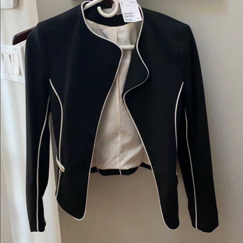 NWT H&M CONTRAST STITCH BLAZER JACKET - Picture 6 of 8